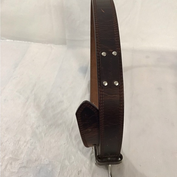 Unisex Columbia Leather Belt SZ 34, Waist 32/33.5 Brown, Distressed look - Picture 12 of 13